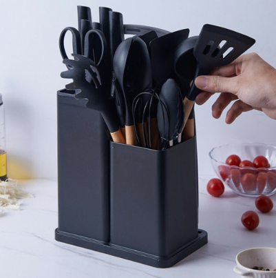 Jogo De Talheres Conjunto Faqueiro Utensílios Cozinha 19 Peças De Silicone + Frete Grátis